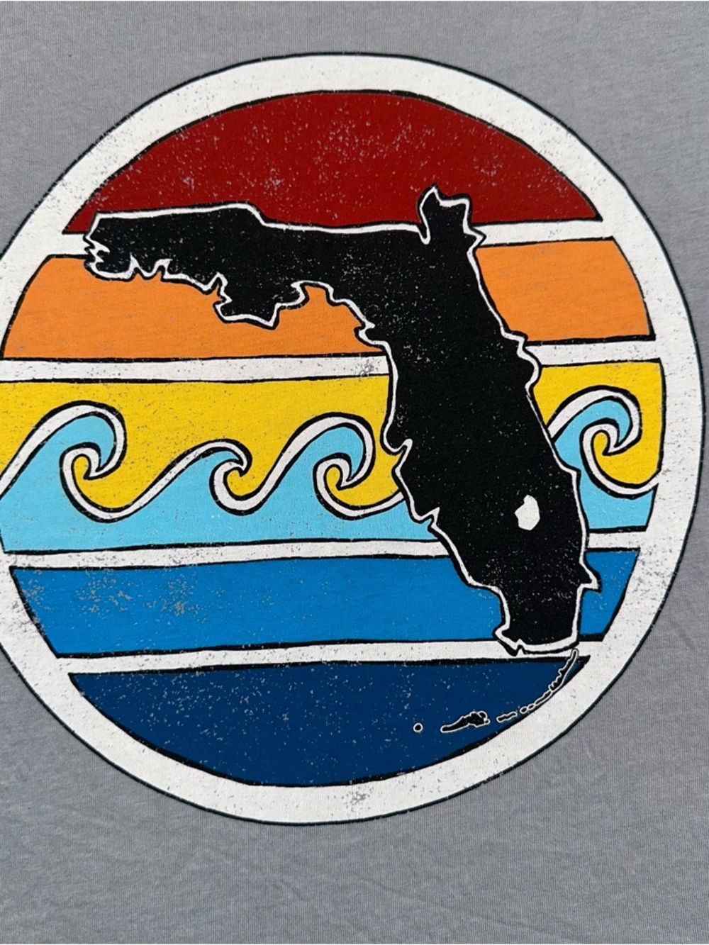 Sunshine State Florida Graphic T Shirt Womens Large Coastal Beach Tee - Picture 2 of 4